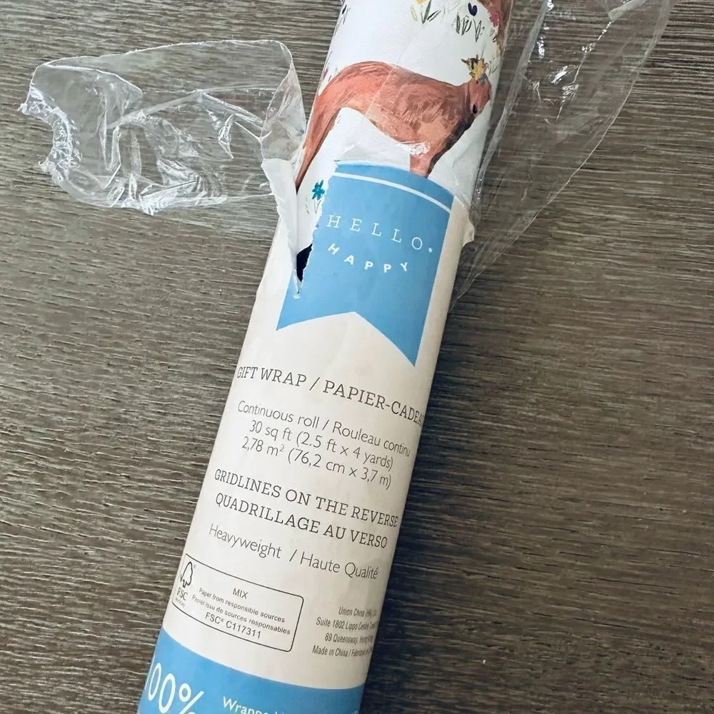 Floral Dog Print Pattern Gift Wrapping Paper Gift Wrap Roll